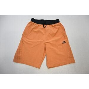 Adidas Gym Shorts Soccer Orange Athletic Performance W/Pockets Mens Sz Small